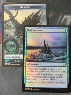 Ominous Seas FOIL w/ Kraken Token | 7% Off 2+ | Ikoria | NM | MTG - Image 1