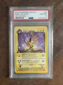 2000 POKEMON ROCKET 1ST EDITION #38 DARK JOLTEON PSA 10 - Image 1