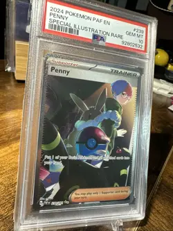 2024 POKEMON PAF EN-PALDEAN FATES SPECIAL ILLUSTRATION RARE #239 PENNY PSA 10 - Image 3