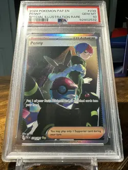 2024 POKEMON PAF EN-PALDEAN FATES SPECIAL ILLUSTRATION RARE #239 PENNY PSA 10 - Image 4