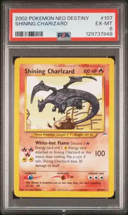 2002 POKEMON NEO DESTINY #107 SHINING CHARIZARD PSA 6 - Image 1
