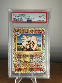 2002 POKEMON LEGENDARY COLLECTION #36 ARCANINE-REVERSE FOIL PSA 8 - Image 1