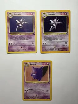 Pokemon TCG Haunter (Holo), Haunter (Non Holo) Gengar (Non Holo) From Fossil Set - Image 1