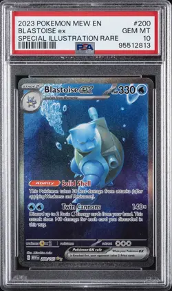 2023 POKEMON MEW EN-151 SPECIAL ILLUSTRATION RARE #200 BLASTOISE EX PSA 10 - Image 1
