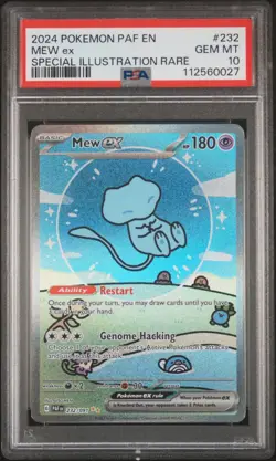 2024 POKEMON PAF EN-PALDEAN FATES SPECIAL ILLUSTRATION RARE #232 MEW EX PSA 10 - Image 1