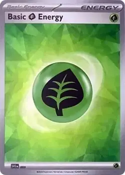 Basic Grass Energy (Cracked Ice Holo, #009) - Holo SV - Stellar Crown LP Pokemon - Image 1