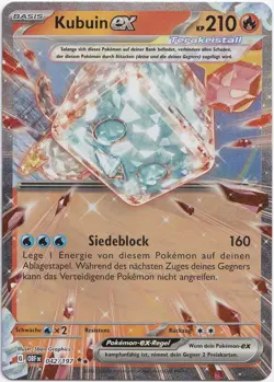 Pokemon Kubuin ex Double Rare Obsidianflammen OBF 042/197 NM Deutsch - Image 1