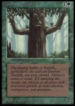 MTG English Ironroot Treefolk Light Play Normal Alpha - Image 1