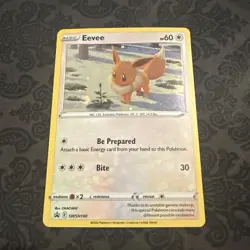 Pokemon Eevee Black Star Promo SWSH190 Cosmos Holo Card - Image 1
