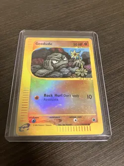 Pokemon 2002 Geodude Reverse Holo Card 110/165 Expedition Base Set - Image 2