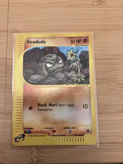 Pokemon 2002 Geodude Reverse Holo Card 110/165 Expedition Base Set - Image 5