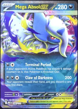Pokemon TCG Mega Absol ex 086/132 2025 Mega Evolution Double Rare Card - NM - Image 1