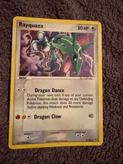 2005 Pokemon TCG Rayquaza EX Emerald Holo Card 9/106 Rare - Image 1