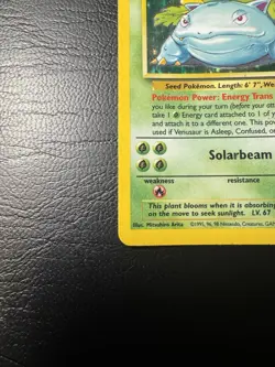 Pokemon TCG Venusaur Base Set Holo Unlimited Rare Card 15/102 LP Condition - Image 2