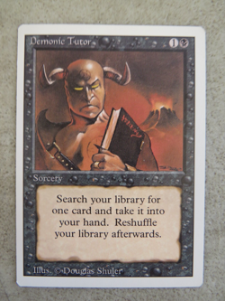 MTG Magic the Gathering Demonic Tutor Revised Edition Card - Image 1