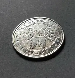 Vulpix Pokemon Battle Coin Silver Japanese Very Rare Nintendo Japan F/S - Image 1