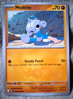 Pokemon Cards: Meditite 99/182 Common Regular S&V: Destined Rivals - Pokemon TCG - Image 1