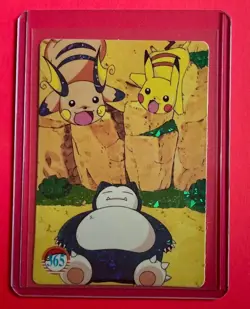 🔥 PIKACHU SNORLAX Raichu Pokemon Pocket Monster Vending Prism Holo Sticker 🔥 - Image 1