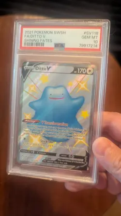 Gem Mint Psa 10 Graded Holo Shiny Ditto V Pokemon CardDITTO V #SV118 RARE - Image 3