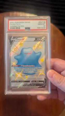 Gem Mint Psa 10 Graded Holo Shiny Ditto V Pokemon CardDITTO V #SV118 RARE - Image 4