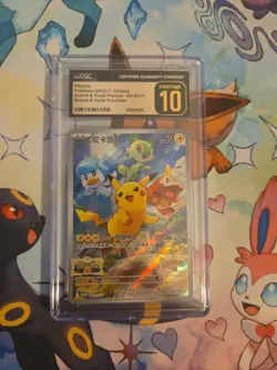 Pikachu Pre-Order Promo 001/SV-P Pokemon Chinese CGC Pristine 10 - Image 1