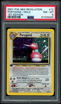 Pokemon Neo Revelation 1st Edition 12/64 Porygon2 Holo PSA 8 NM-MINT - Image 1