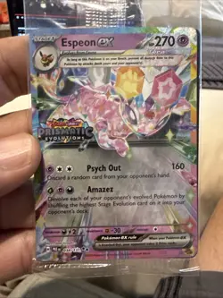Pokemon TCG Espeon EX Prismatic Evolutions Promo Card 034/131 Stamped Sealed - Image 1
