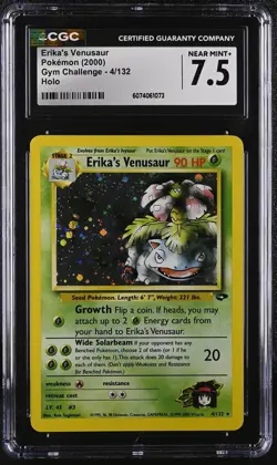 CGC 7.5 Erika's Venusaur 2000 Gym Challenge 4/132 Holo Pokemon Card - Image 1
