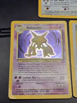 2nd Edition Base Wigglytuff Alakazam Chansey Pokemon Cards Lot - Image 3