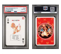Charmander PSA 10 Pokemon Red Playing Card #004 Ace of Clubs Poker Charizard - Image 1