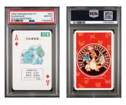 Bulbasaur PSA 10 Pokemon Red Playing Card #001 Ace of Diamonds Poker Charizard - Image 1
