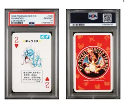 Gyarados PSA 10 Pokemon Red Version Playing Card 130 2 of Hearts Poker Charizard - Image 1