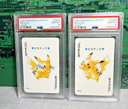 Pikachu PSA 10 Pokemon Silver Playing Card Joker #025A #025B Poker Sequential 2 - Image 1