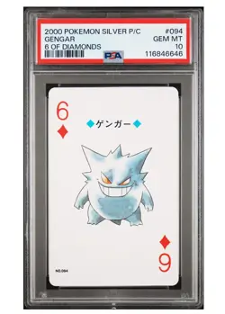 Gengar PSA 10 Pokemon Silver Version Playing Card 6 of Diamonds 094 Poker LowPop - Image 2