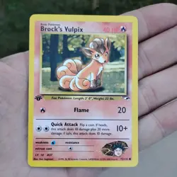 Pokemon TCG Brock's Vulpix Gym Heroes 1st Edition Common Card 73/132 EXC - Image 1