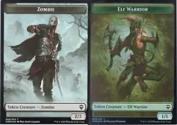 MTG Commander Legends - Zombie 2/2 & Elf Warrior 1/1 [Token] (Foil) - Image 1