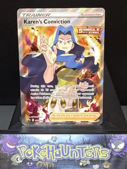 Pokemon Card Karen's Conviction 193/198 Chilling Reign Set Rare Trainer Played - Image 1