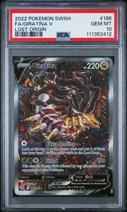 2022 POKEMON SWORD & SHIELD LOST ORIGIN #186 FULL ART/GIRATINA V PSA 10 - Image 1