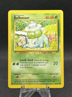 Pokemon TCG Base Set Bulbasaur Non Holo Common 44/102 Vintage WOTC NM - Image 1