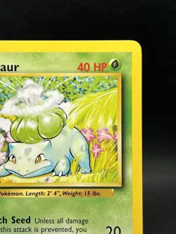 Pokemon TCG Base Set Bulbasaur Non Holo Common 44/102 Vintage WOTC NM - Image 3