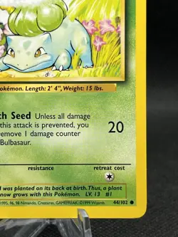 Pokemon TCG Base Set Bulbasaur Non Holo Common 44/102 Vintage WOTC NM - Image 4