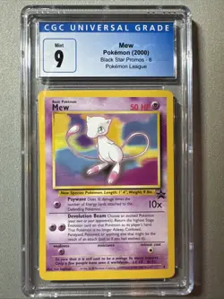 2000 Pokemon Mew Black Star Promo #8 Pokemon League CGC Universal Grade 9 Mint - Image 1