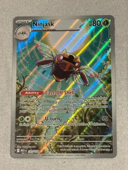 2025 Pokemon Mega Evolution Ninjask Illustration Rare #137/132 Pack To Sleeve - Image 3