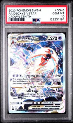 2023 POKEMON SWORD & SHIELD CROWN ZENITH #GG46 FULL ART/DEOXYS VSTAR PSA 10 - Image 1