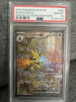2023 POKEMON MEW EN-151 SPECIAL ILLUSTRATION RARE #201 ALAKAZAM EX PSA 10 - Image 1