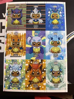 Pokemon Let’s Go Eevee Poncho Cracked Ice Uncut Sheet Rare. Cheapest On eBay! - Image 2