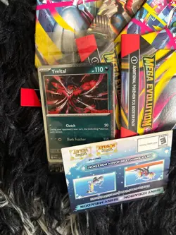 Pokemon Mega Evolution Booster Pack lot of 5 Cards Sealed - Including Yveltal Pr - Image 2