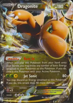 Dragonite EX 74/111 Ultra Rare XY - Furious Fists Pokemon Card HP - Image 1
