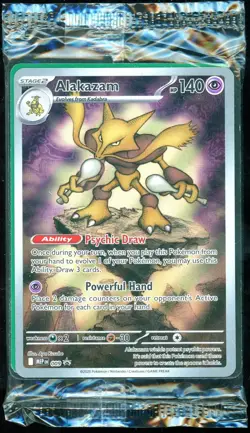 Alakazam MEP 009 Mega Evolution Sealed Pokemon Black Star Promo Card w/Dividers - Image 1