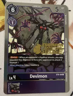 Digimon Devimon - ST6-08 - U Near Mint Digimon Card Game Judge Stamp - Image 1